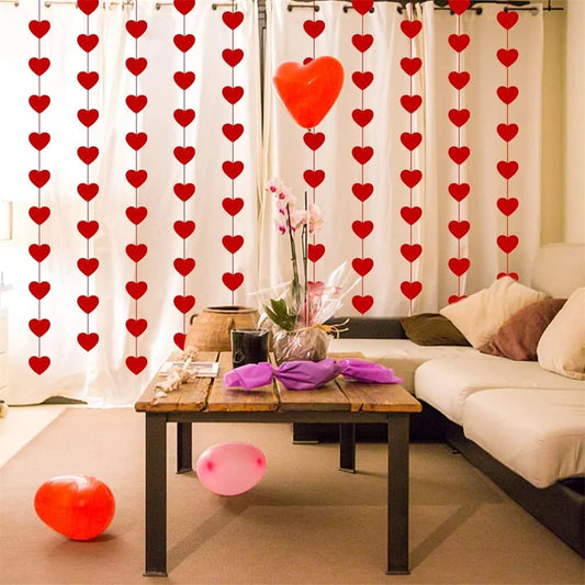 Red Heart Hanging String Decorations